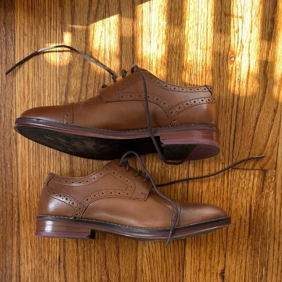 Johnston & Murphy Brown Leather Oxford Shoes - Picture 2 of 7